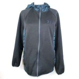 Under Armour Fleece Jacket Men Size Small Back Loose Cologear Full Zip & Pockets